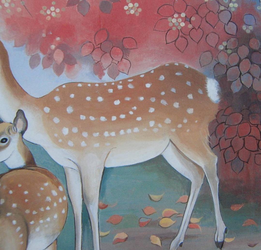 小峰紀子、【ナンキンハゼ燃ゆる】、希少な額装用画集より、厳選、新品額装