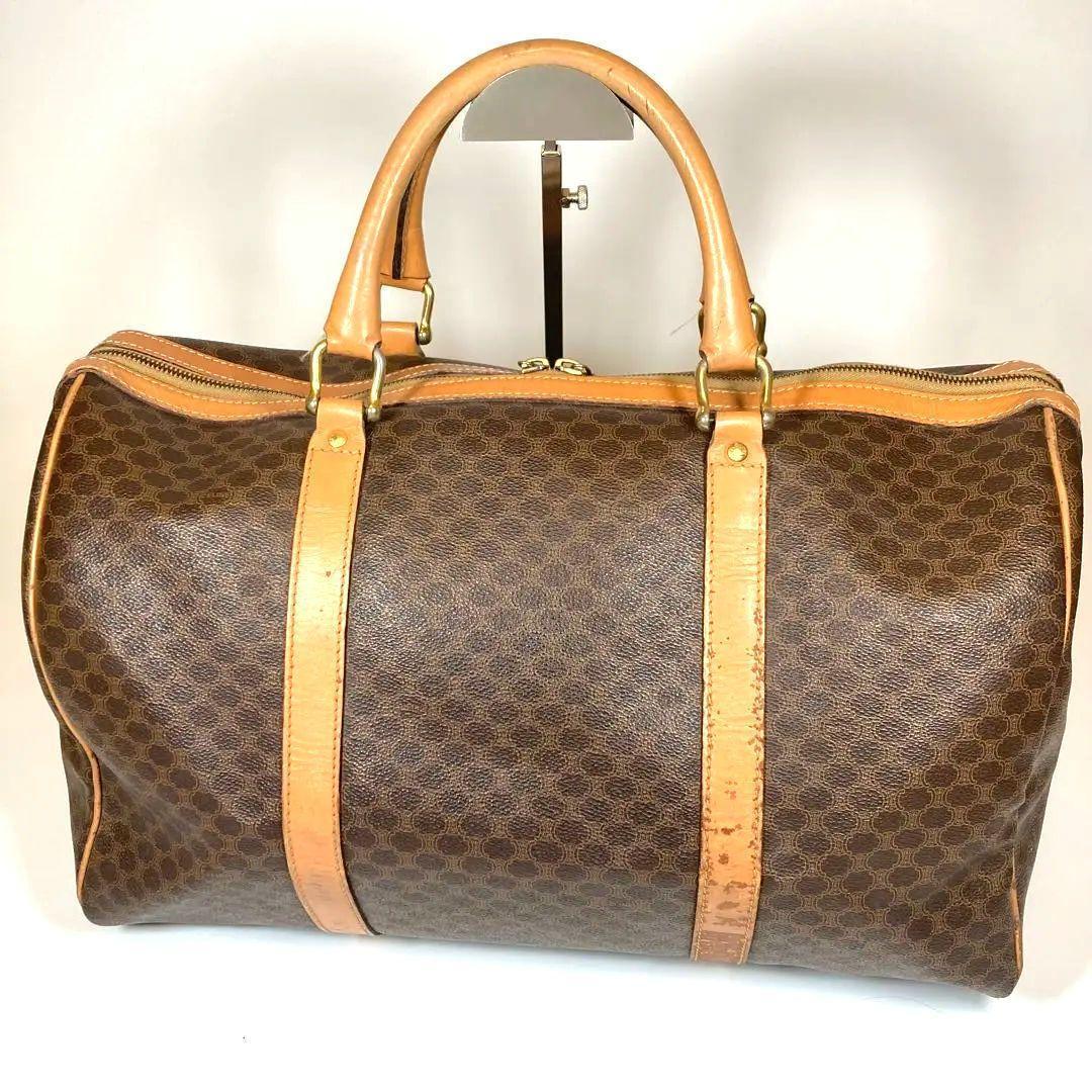 CELINE セリーヌ ボストンバッグ 旅行用 マカダム ブラウン レディース