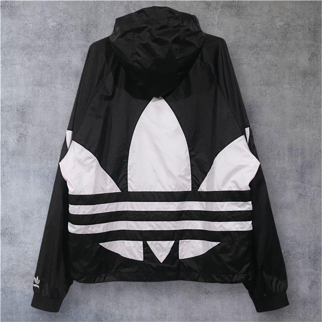 極美品】 アディダス ビッグトレフォイル ナイロン ジャケット 古着