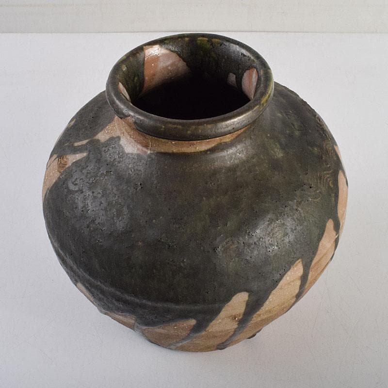 北大路魯山人作 織部焼 壷 時代箱 M R9375H