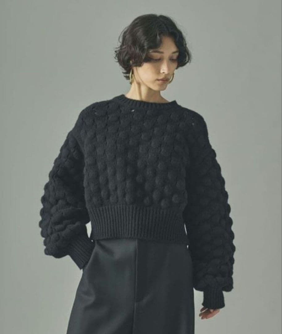 25AW ポコポコバックリボンニットプルオーバー