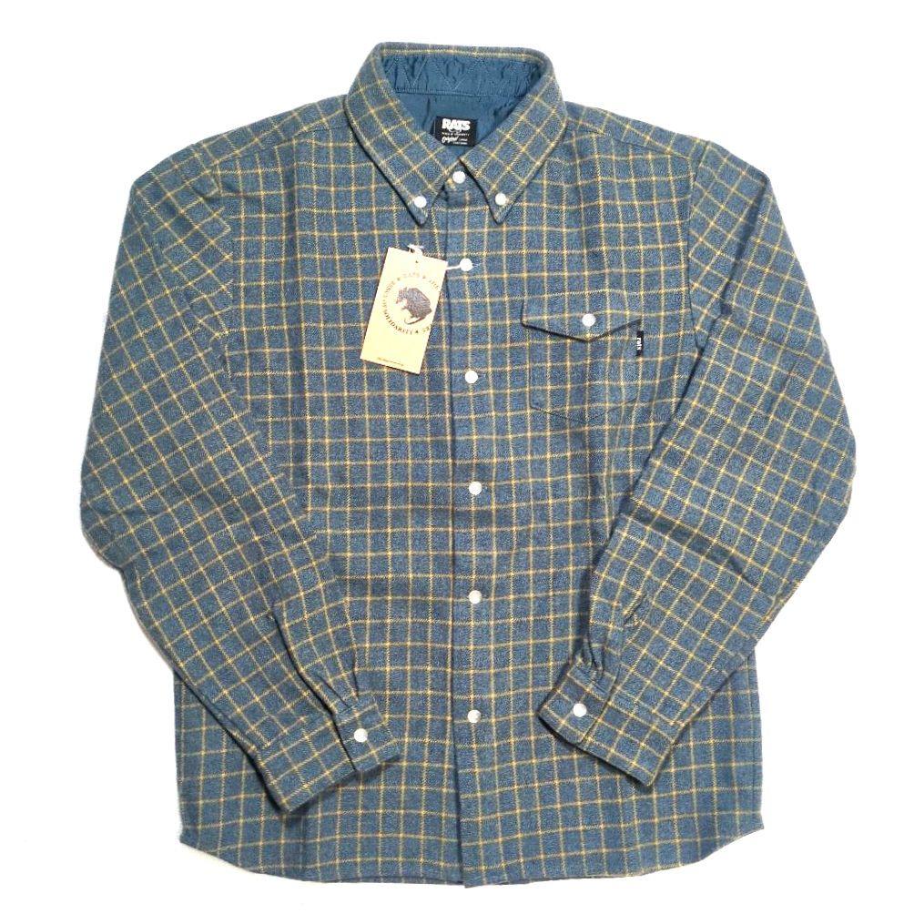 RATS WOOL CHECK BDシャツ BLUE L ラッツ 日本製