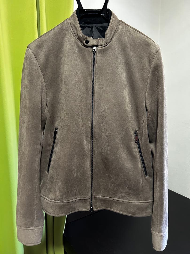 AOURE / アウール ポンチスエード シングルライダース　グレージュ