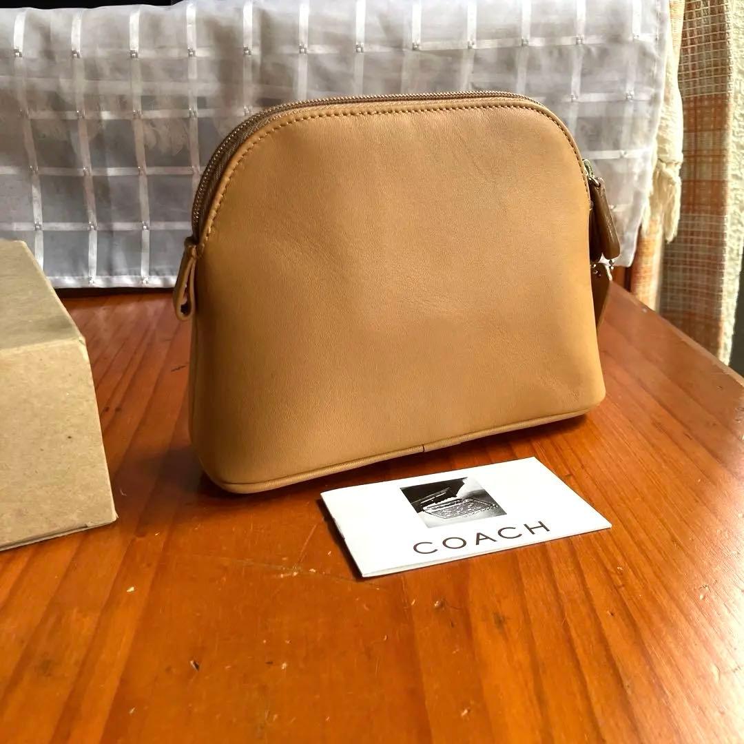 オールドコーチvintageコーチ キャメルレザー ポーチ - メルカリ
