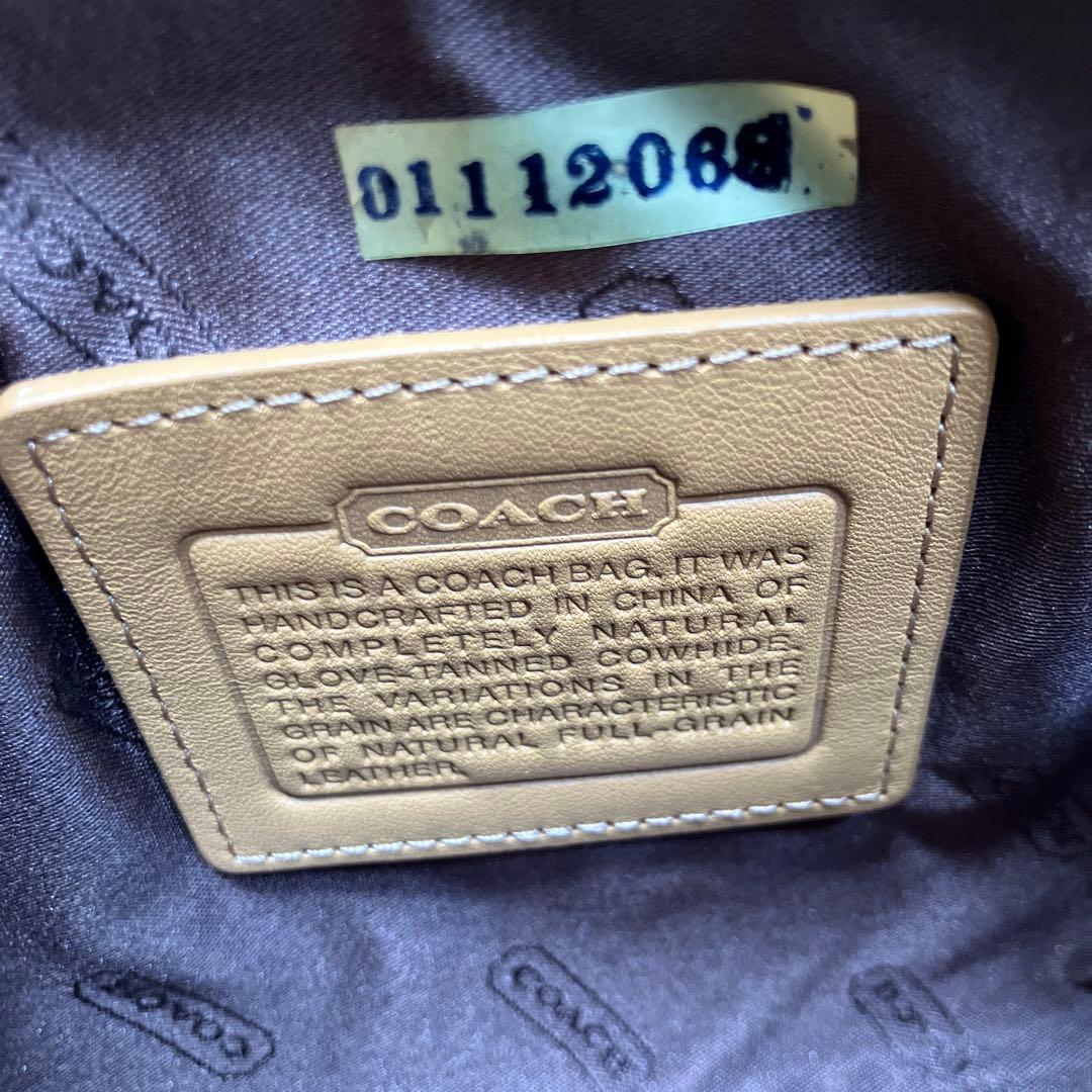 オールドコーチvintageコーチ キャメルレザー ポーチ - メルカリ