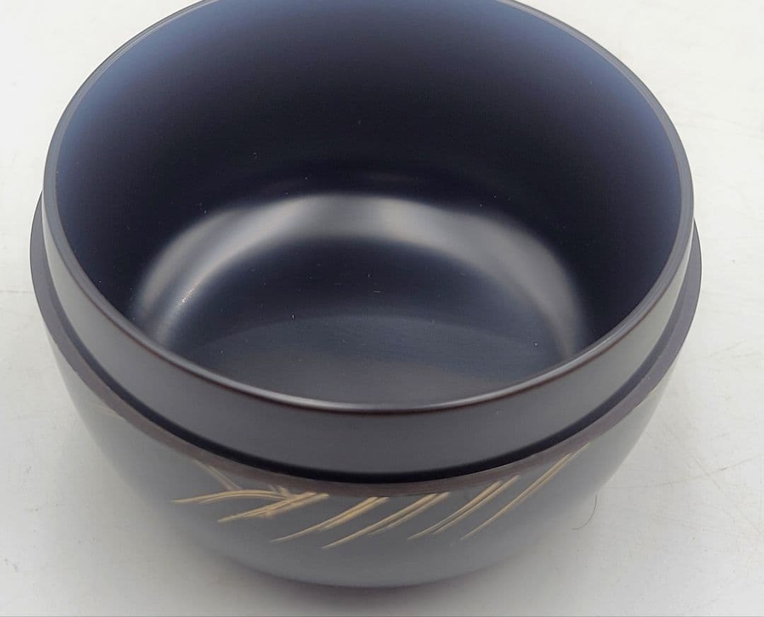 茶道具　平棗　越山作　波模様蒔絵　合わせ箱