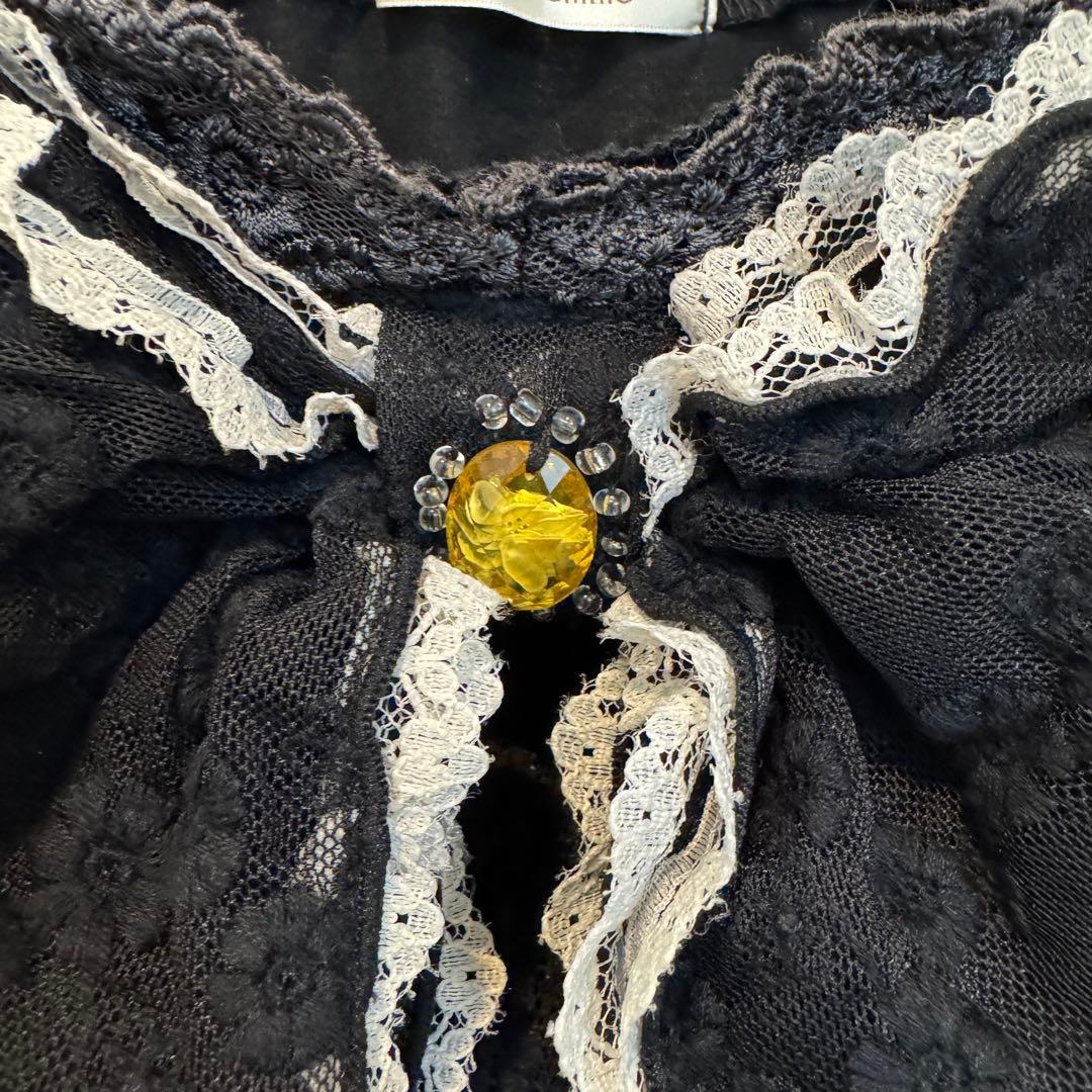 希少】00s 美品 axes femme ビッグ リボン キャミソール 黒 M