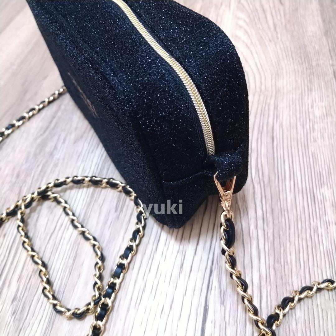 シャネル ノベルティ新品チェーン付きポーチ 箱付きk28s黒 - メルカリ