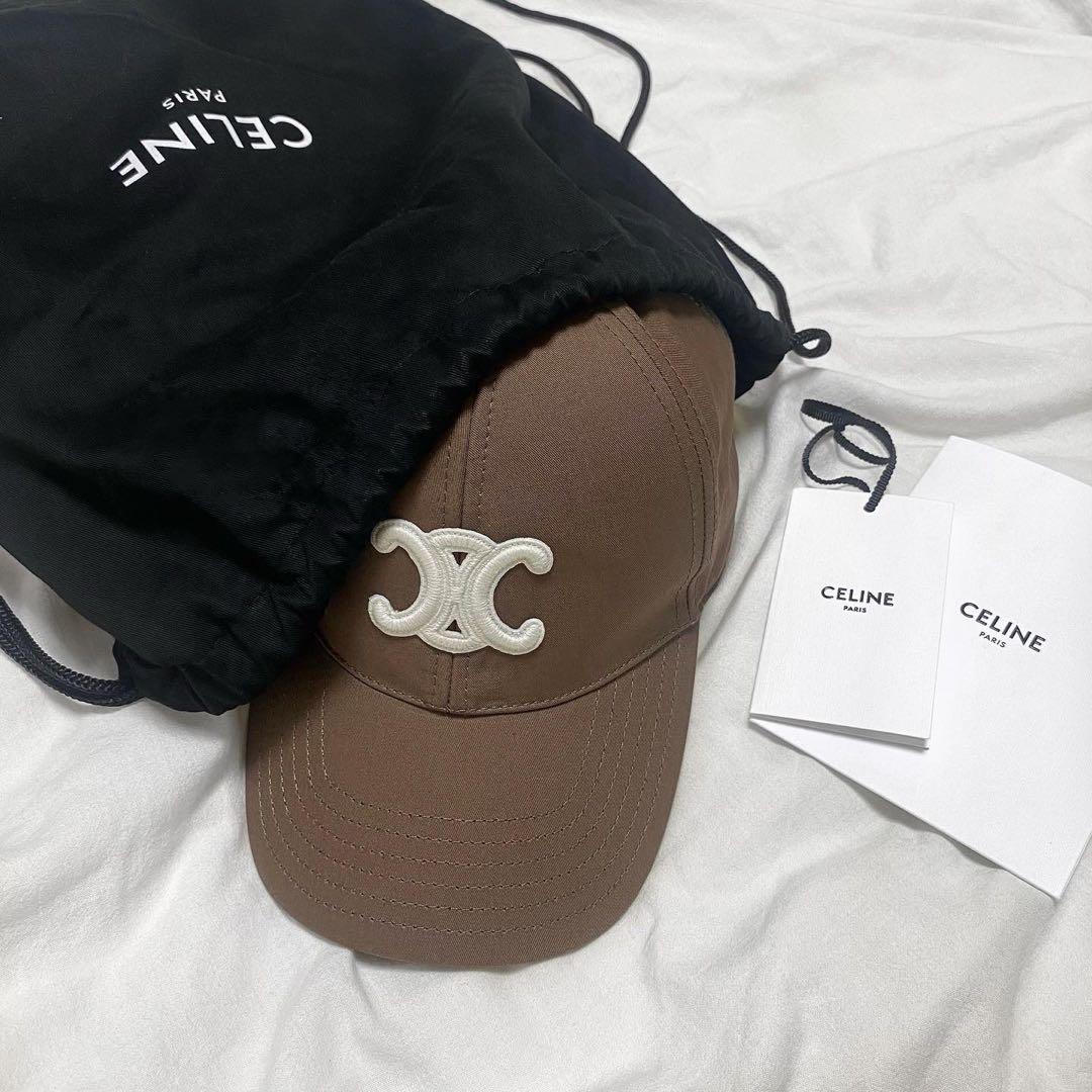 CELINE ベースボールキャップ マロングラッセ CELINE トリオンフ キャップ マロングラッセ - メルカリ