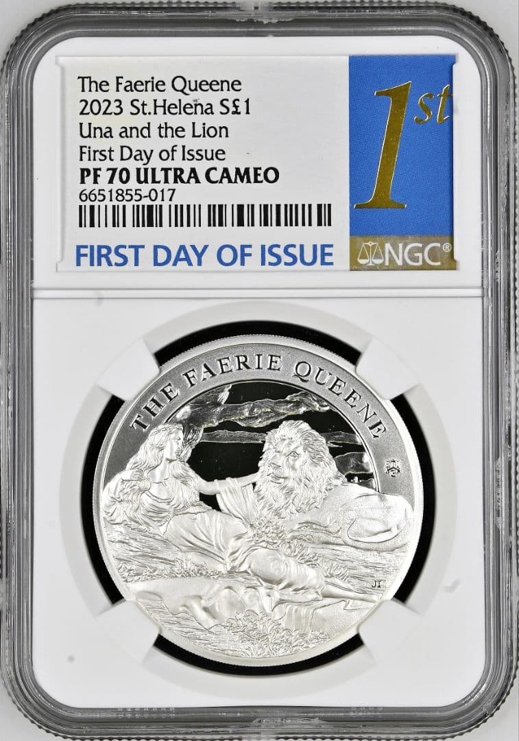 2023 フェアリークイーン ウナとライオン 1オンス 銀貨 NGC PF70