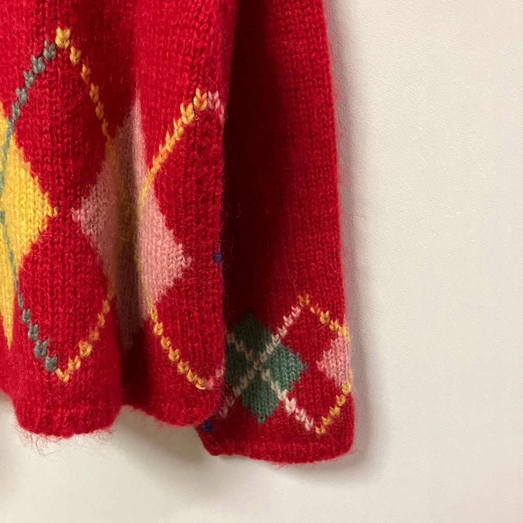 PINK HOUSEヴィンテージアーガイル柄モヘアニットカーディガン - メルカリ