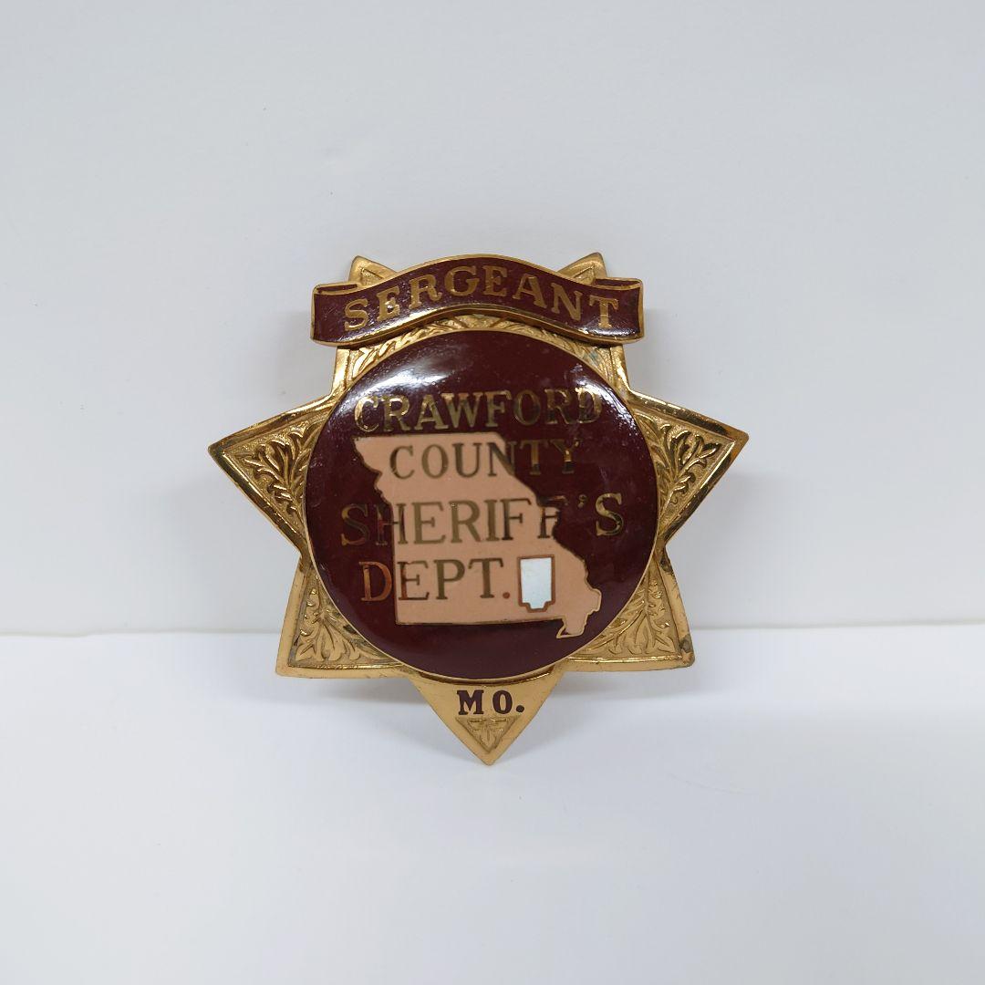 280.アメリカ　保安官バッジ　ミズリー州　クロウフォード郡　保安局　巡査部長