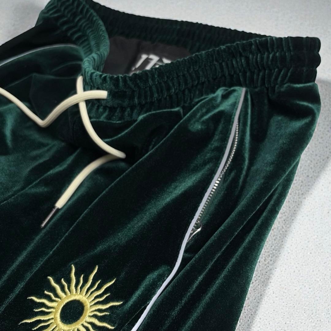 極美品 JTPT 伊藤裕樹 ベロア セットアップ RIZIN L 緑 太陽刺繍