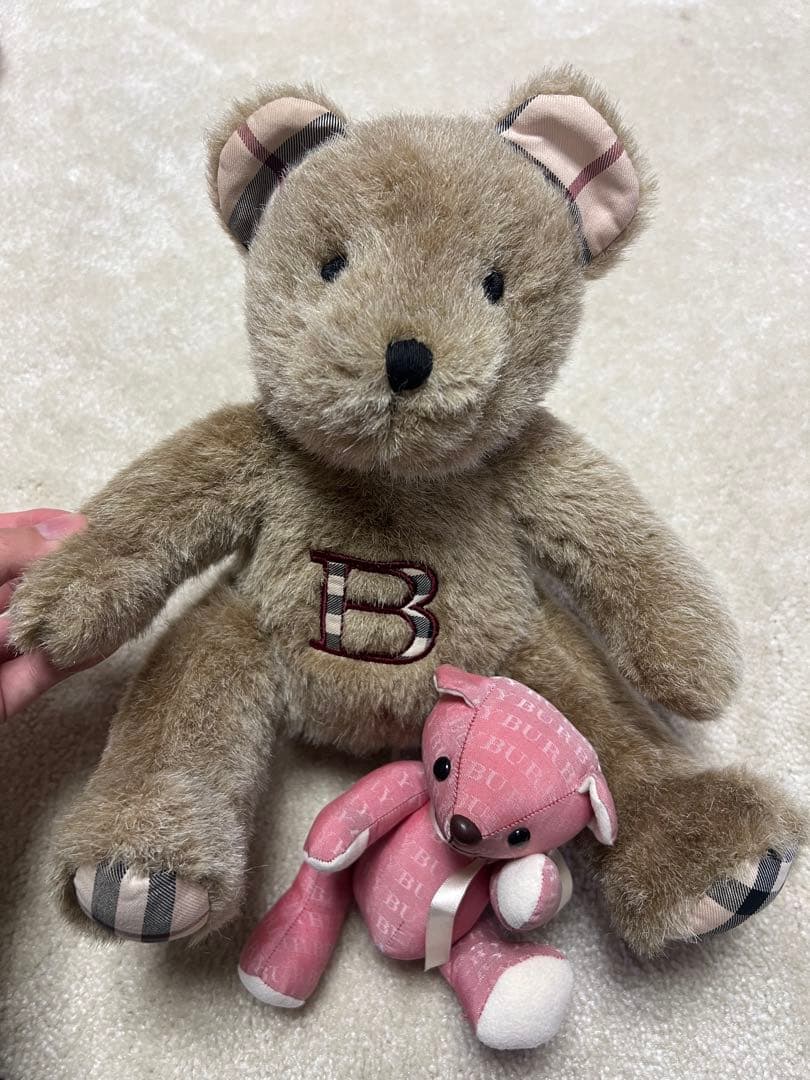 ベージュ BURBERRY クマぬいぐるみ2点セット