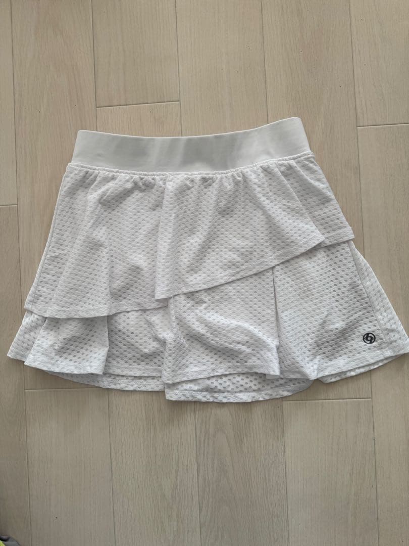 リージャ ホワイト メッシュ フリル スカートXS