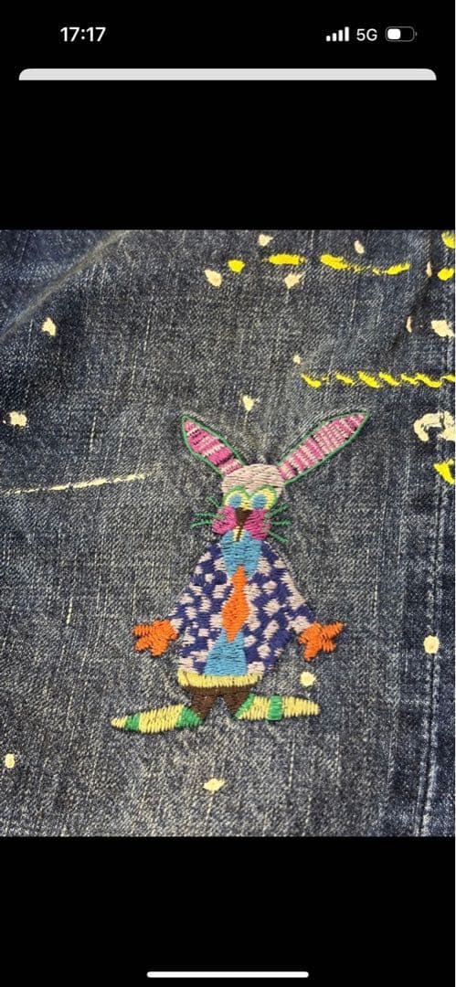 DENIMDUNGAREE 刺繍ペンキ飛ばしデニムパンツ - メルカリ