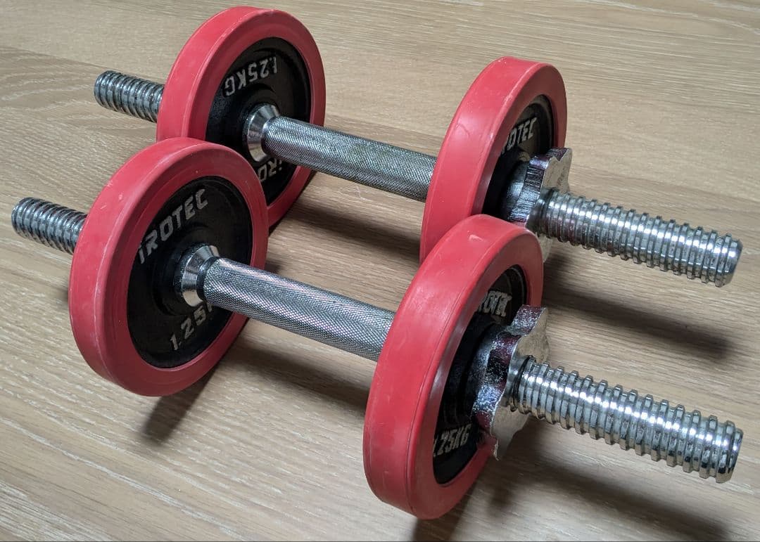 iROTEC アイロテック ラバー ダンベル セット1.25kgプレート×4枚