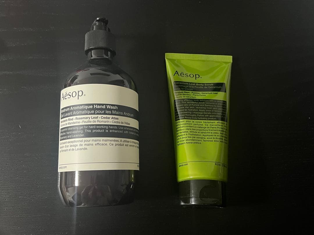 Aesop アロマティックハンドウォッシュ & ゼラニウムボディスクラブセット