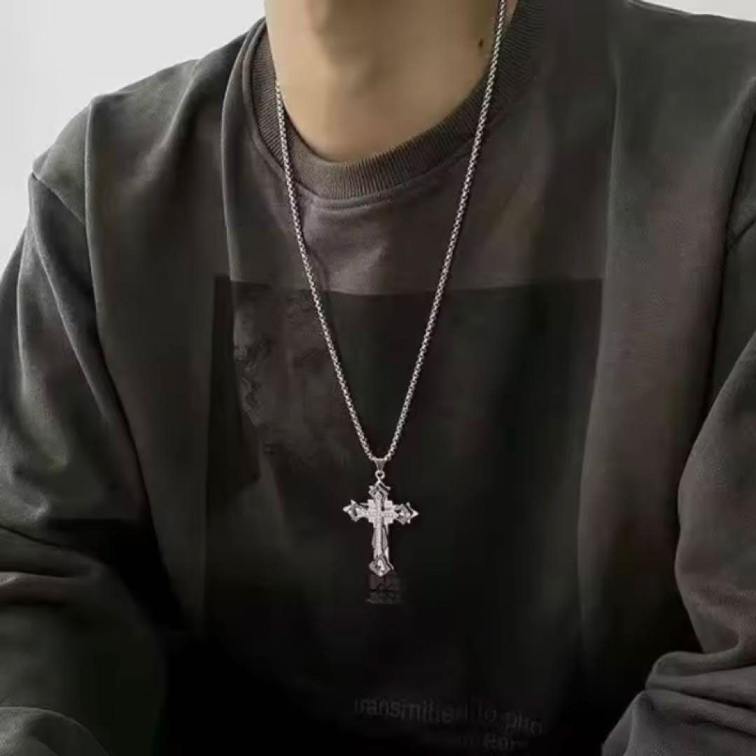 十字架 クロス ネックレス ラインストーン ジルコニア y2k グランジ