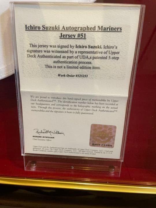 MLB イチロー 直筆サイン入り ルーキーイヤー ジャージ UDA 証明書