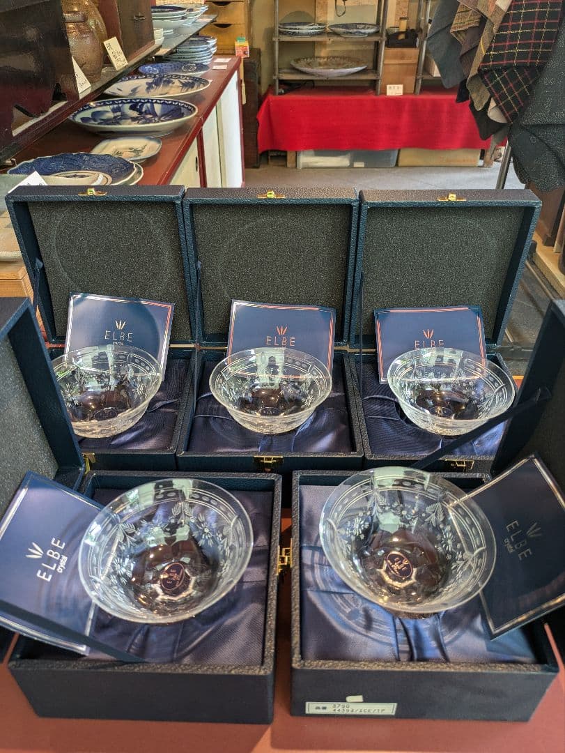 未使用保管品！ELBE クリスタルガラスボウル 5個セット