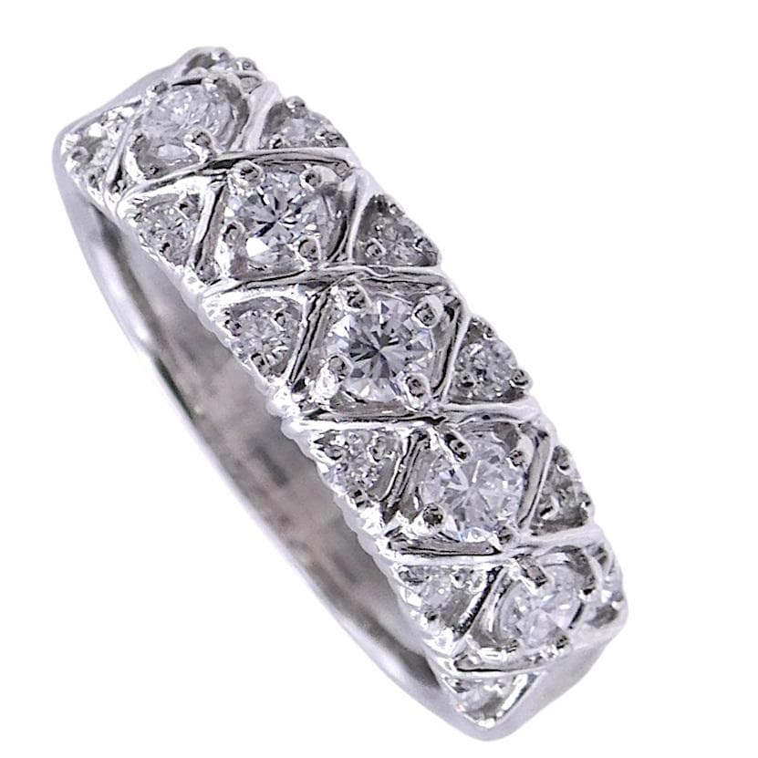 リング Pt900 ダイヤモンド合計0.51ct 14号