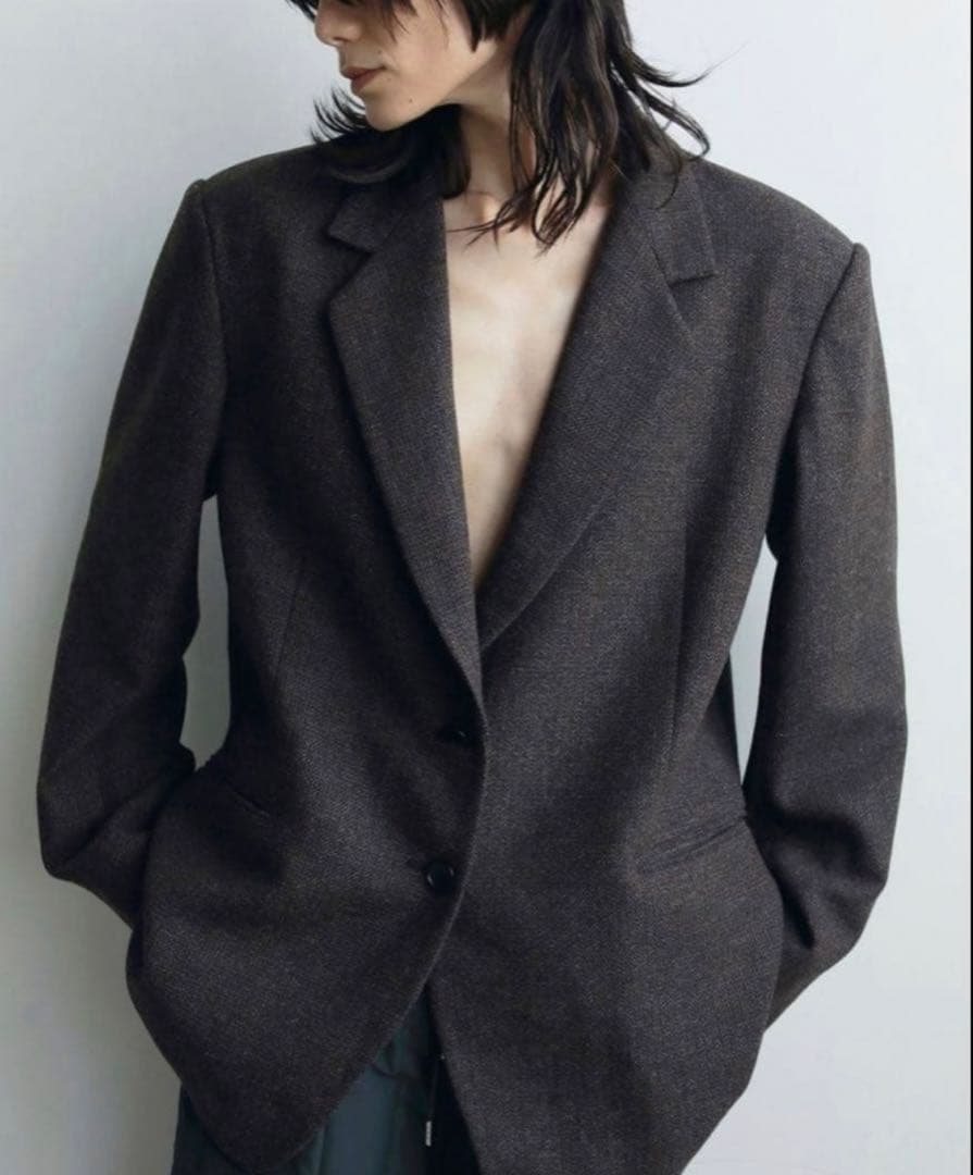 anuke アンヌーク Herringbone Wool Jacket 36 - メルカリ