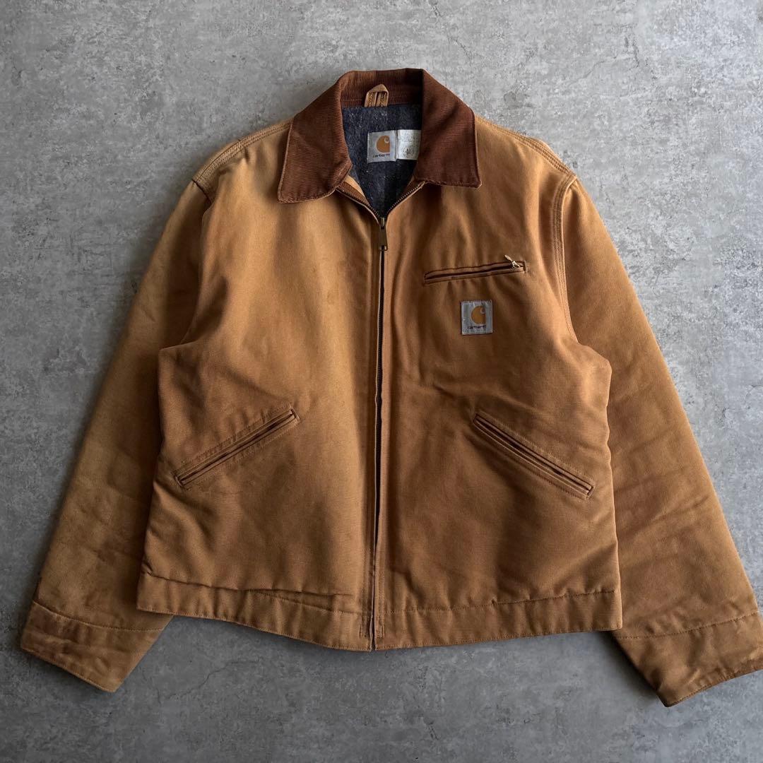 90's■USA製■carhartt【44】デトロイトジャケット ブラウン 短丈