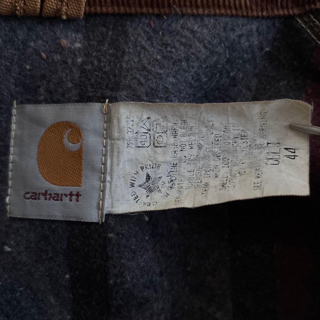 90's□USA製□carhartt【44】デトロイトジャケット ブラウン 短丈