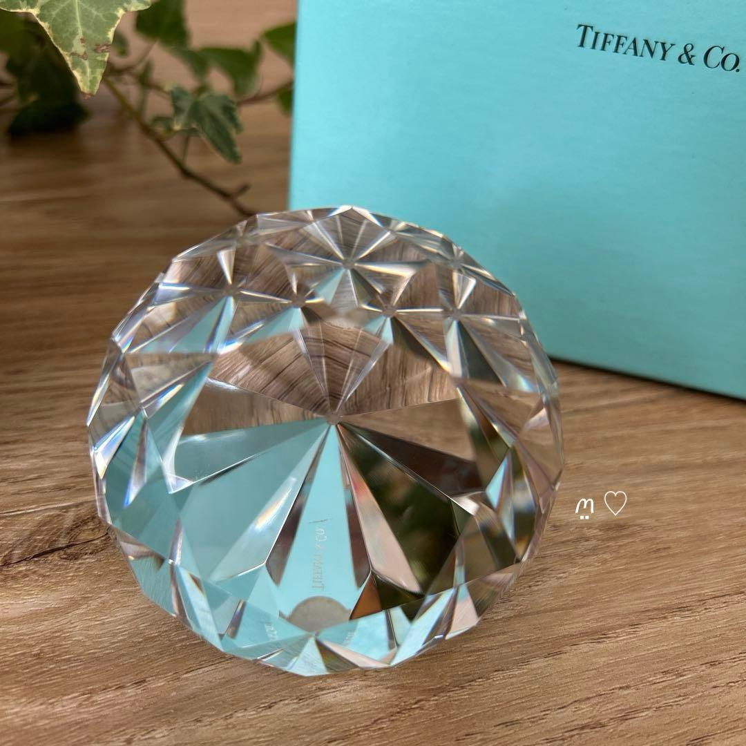 ティファニー ダイヤモンドカットペーパーウェイト クリスタルガラス
