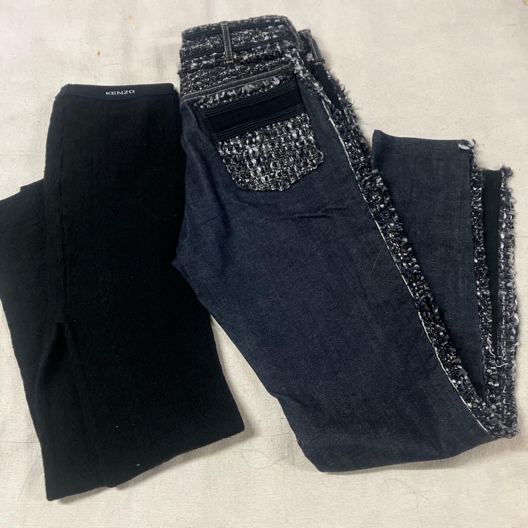 i6)Y'sヨウジヤマモト　レディースデニム　とケンゾーニットレギンス　２点