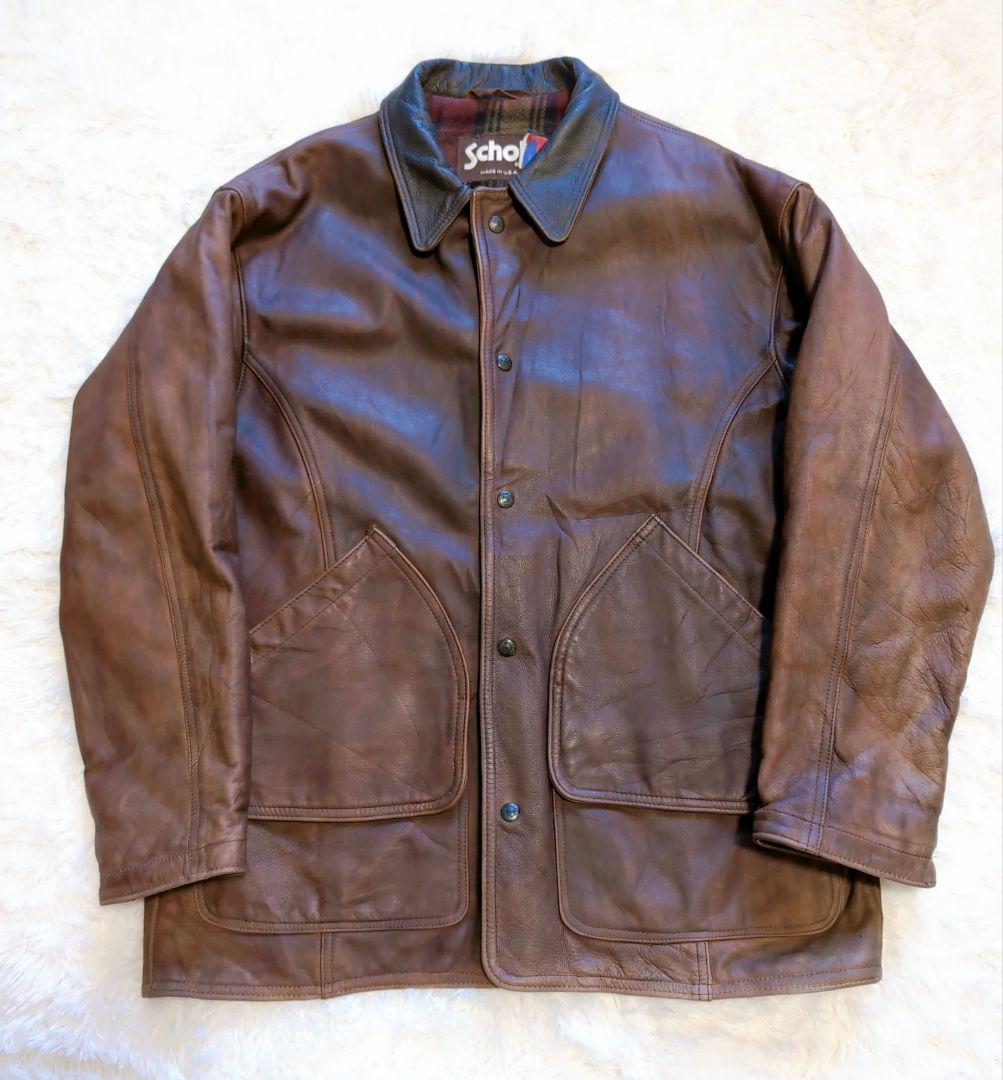 Schott / 80's 90's leather car coat ショット