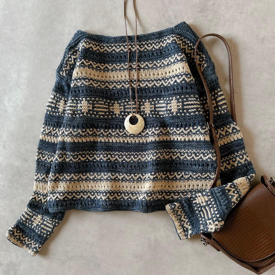 ローレンラルフローレン リネン コットン ニット フェアアイル