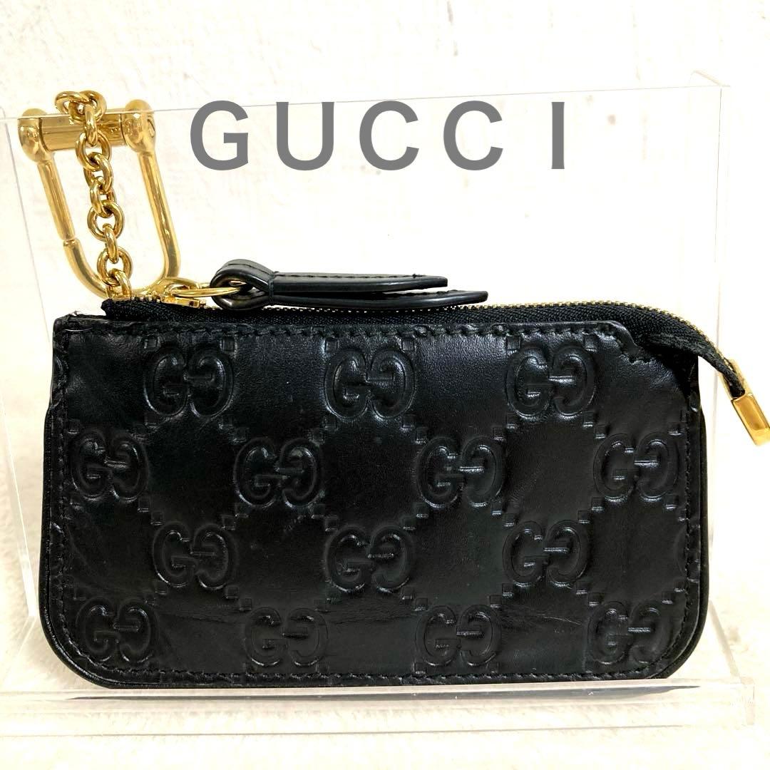 【美品】ＧＵＣＣＩ グッチ　 シグネチャー レザーキーケース ケース GG