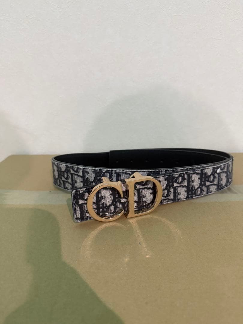 Dior ロゴ ベルト ブラック/グレー