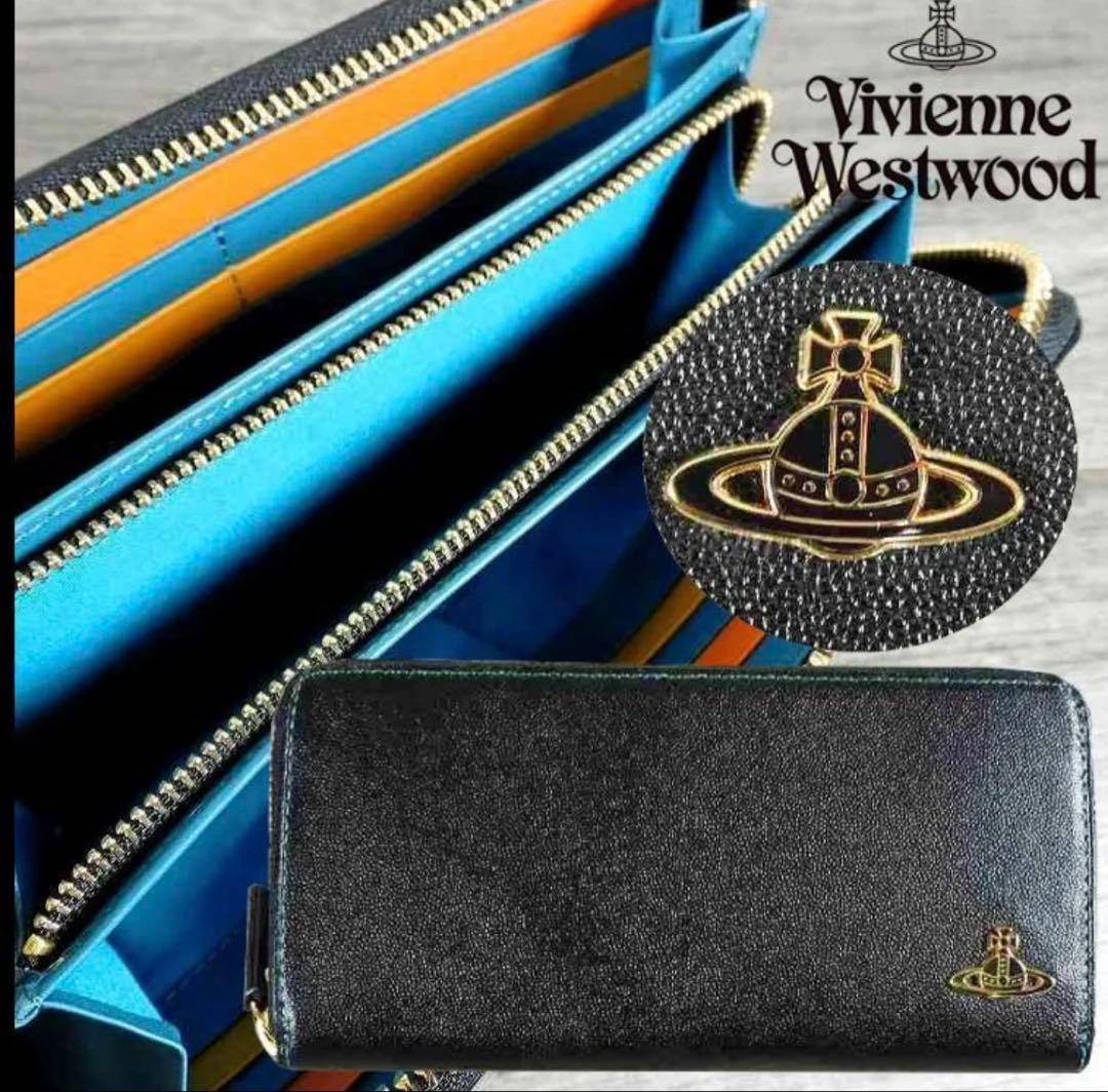 ヴィヴィアンウエストウッド　ブラック　長財布 日本限定】EXECUTIVE ラウンドファスナー長財布(ブラック)（メンズ