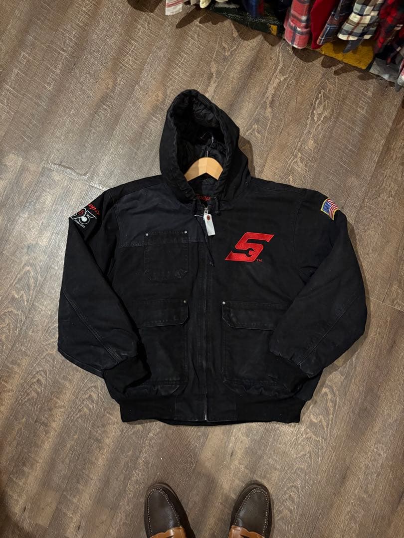 Snap-on ブラック ジャケット フード付き スナップオン　ワークジャケット