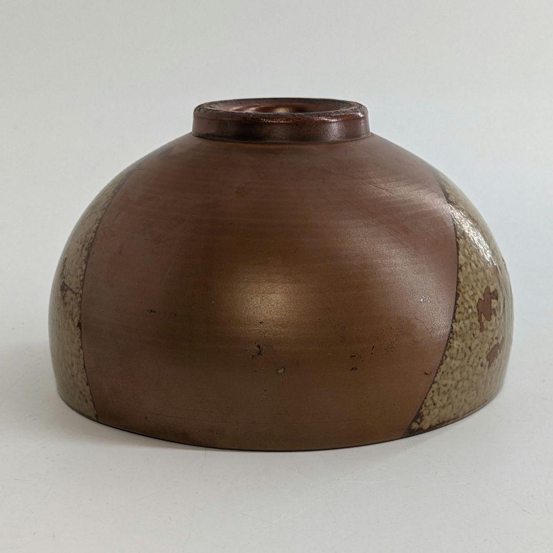 人間国宝 山本陶秀（楽友銘） 備前焼 茶盌 共箱合布栞 抹茶碗 抹茶茶碗