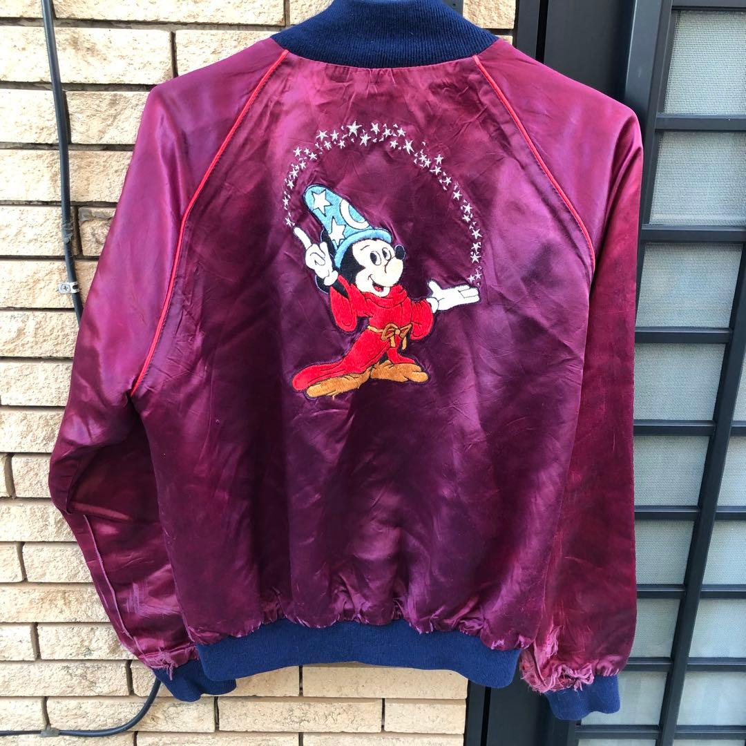 USメイド　ヴィンテージミッキーマウス スカジャン ワインレッド キャラジャン】ディズニー ミニー レッドガール スカジャン(L