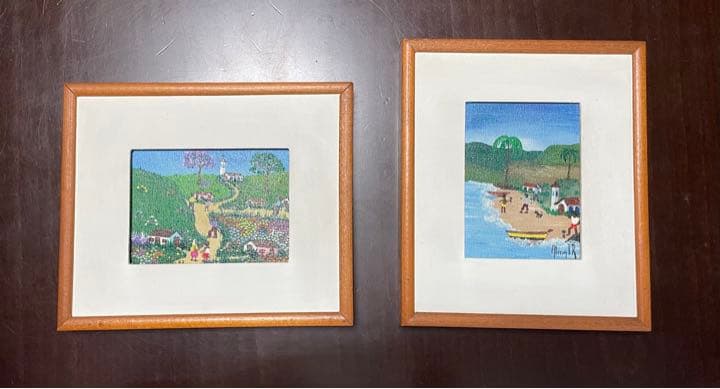 ブラジルミニ油絵2枚セット