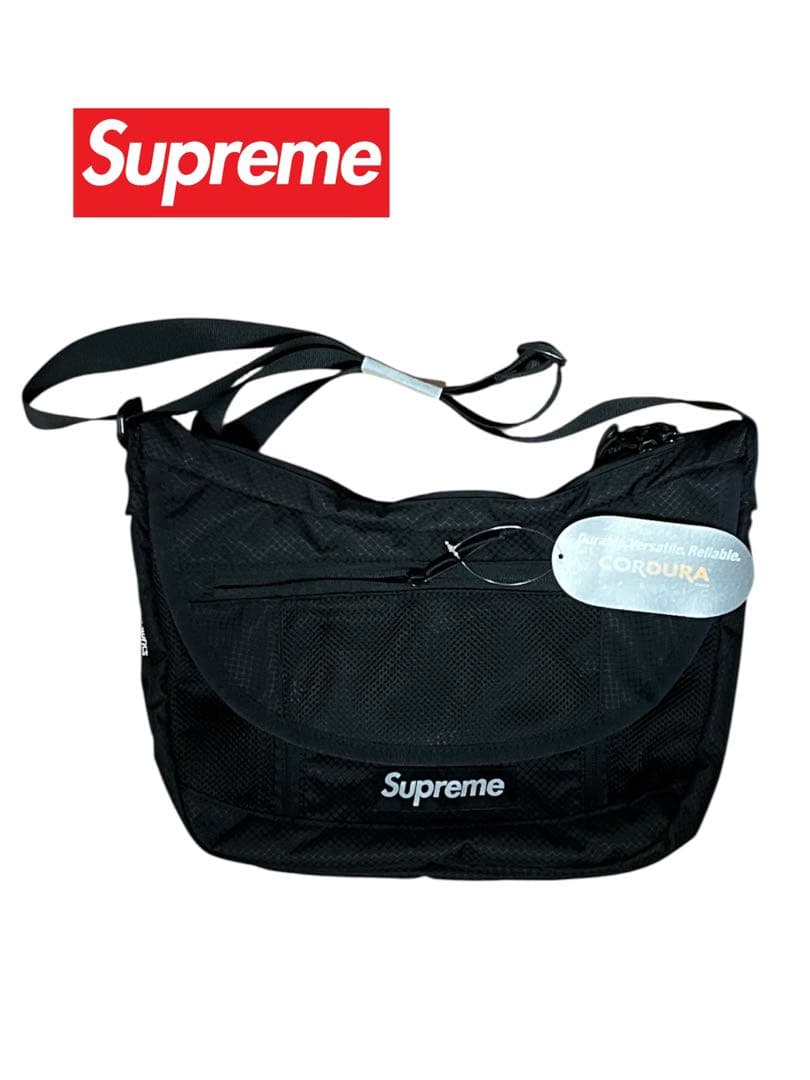 人気ブランド◎【Supreme】 メッセンジャーバッグ ブラック CORDURA