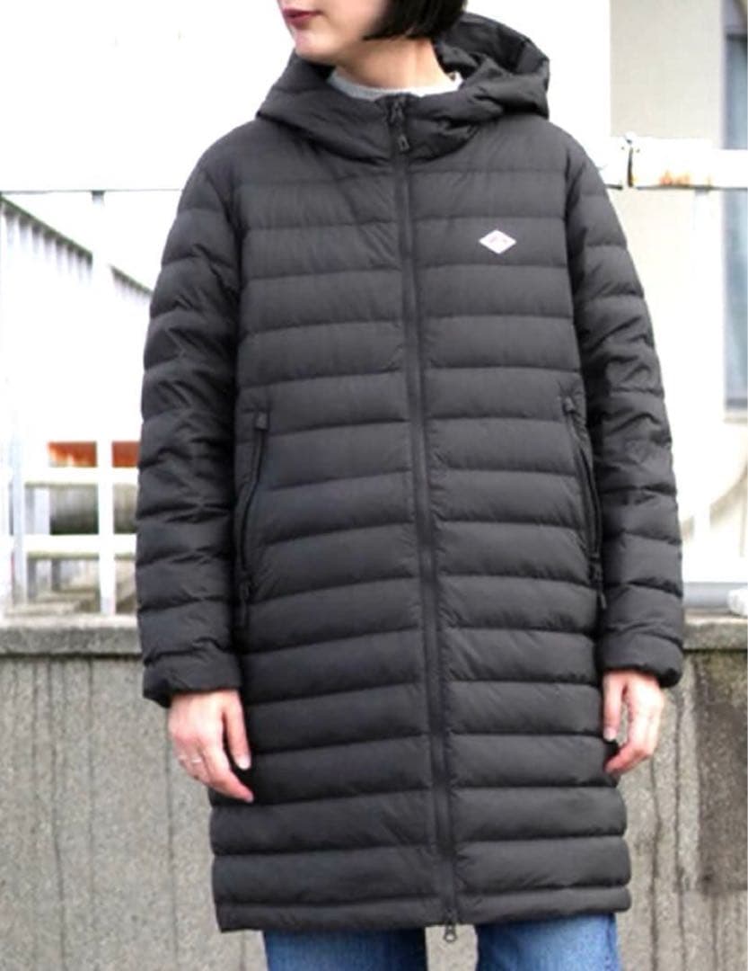 ダントン ミドルダウンフードコート　サイズS （ゆったりめ）ブラック　美品