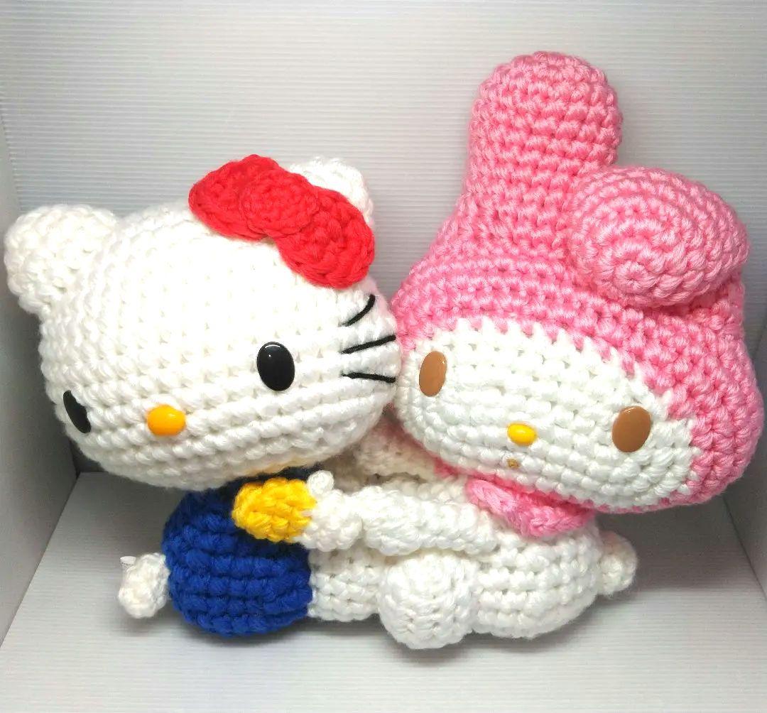 ハローキティ＆マイメロディ 編みぐるみ Yahoo!オークション - ハローキティ マイメロディ 編みぐるみ 当選品