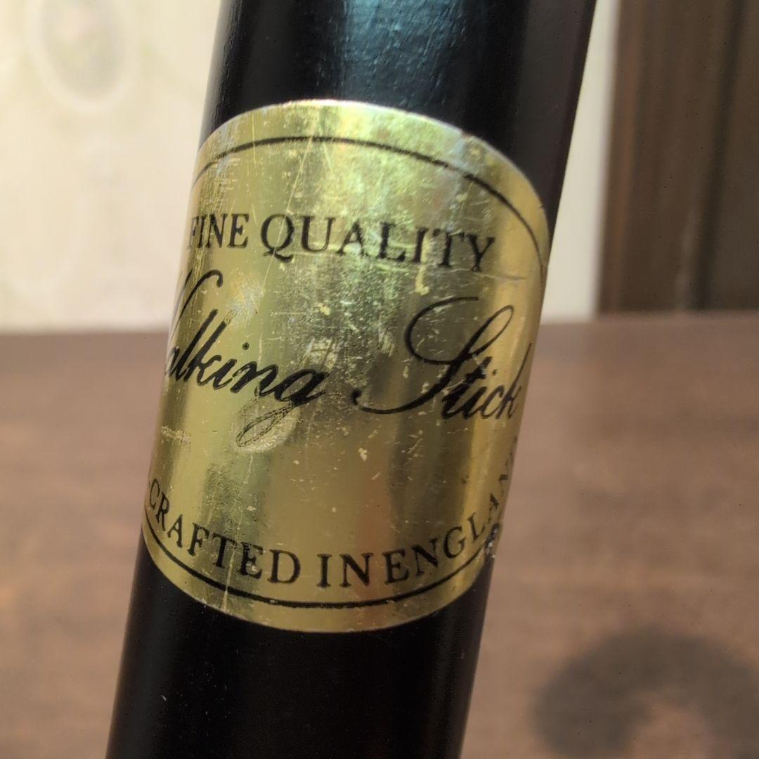 英国製 ヴィンテージ 木製 ハンドル型 杖 ブラック