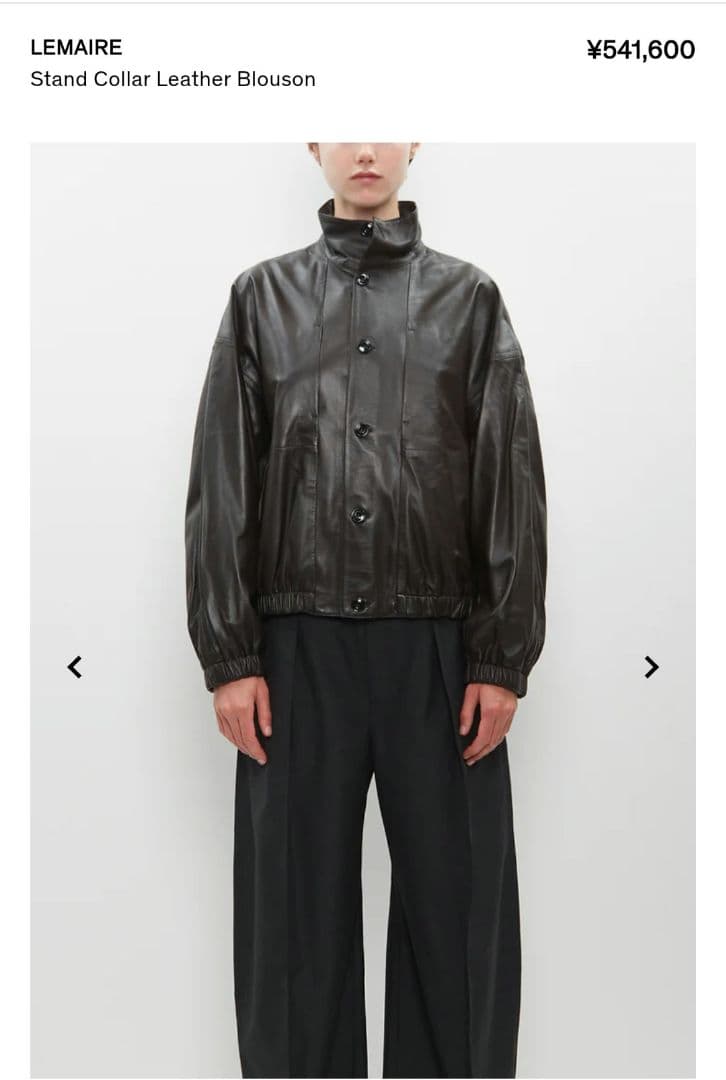 ジャケット・アウター LEMAIRE stand collr leather blouson