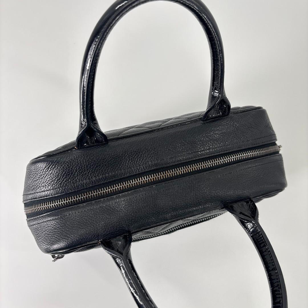 超極美品 シャネル キャビアスキン ハンドバッグ ミニボストンバッグ