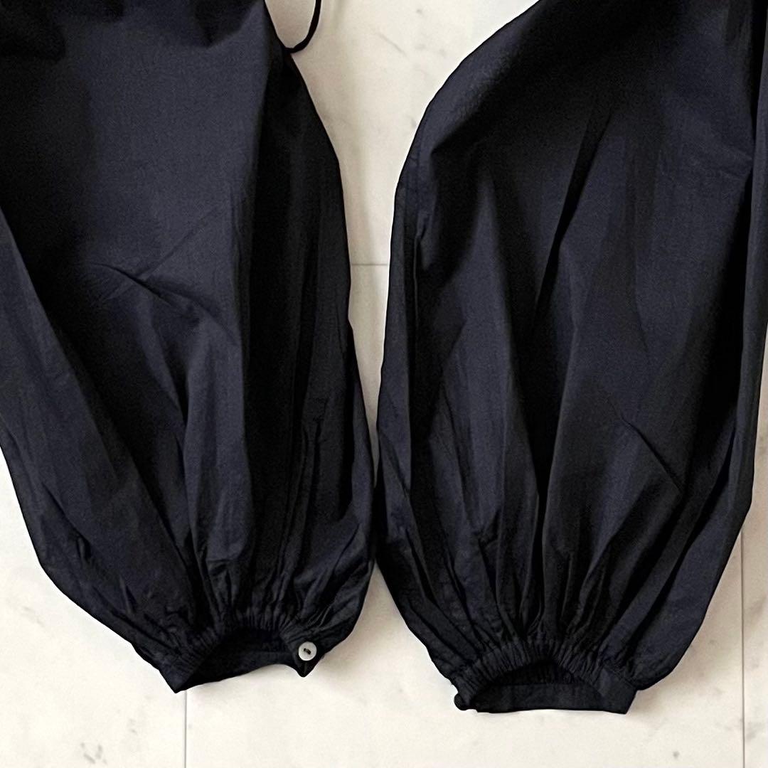 人気完売品＊タグ付 かぐれ コットンオーガンジーブラウス F 黒 長袖