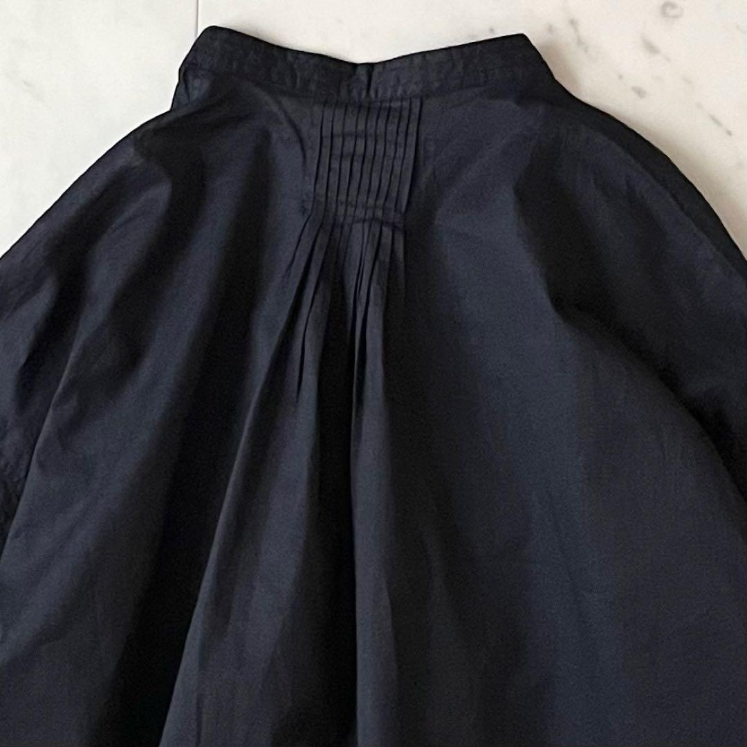 人気完売品＊タグ付 かぐれ コットンオーガンジーブラウス F 黒 長袖