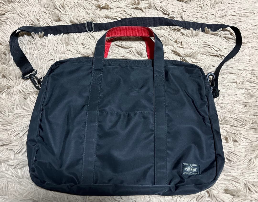 PORTER エルファイン L-fine 2WAYバッグ　黒赤 未使用級】PORTER x ILS ポーター エルファイン ロールボストンバッグ