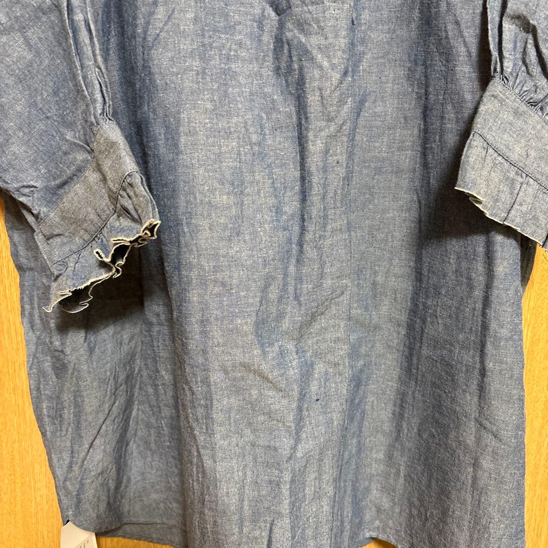 dahl'ia フリル付きダークブルー長袖シャツ - メルカリ